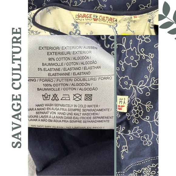 Savage Culture Sleeveless Summer Dress Blue White Mixed Pattern Size Medium - Picture 10 of 10